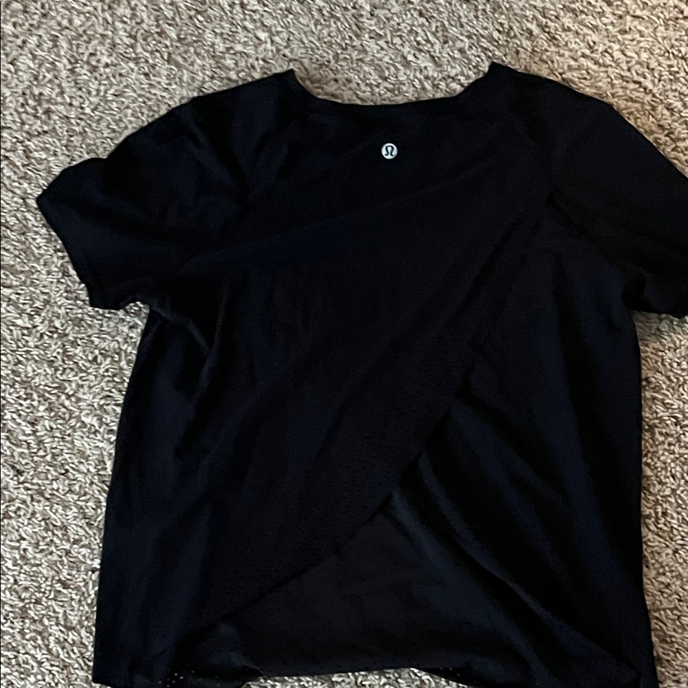 lululemon athletica Black Short Sleeve Crossover Back Top